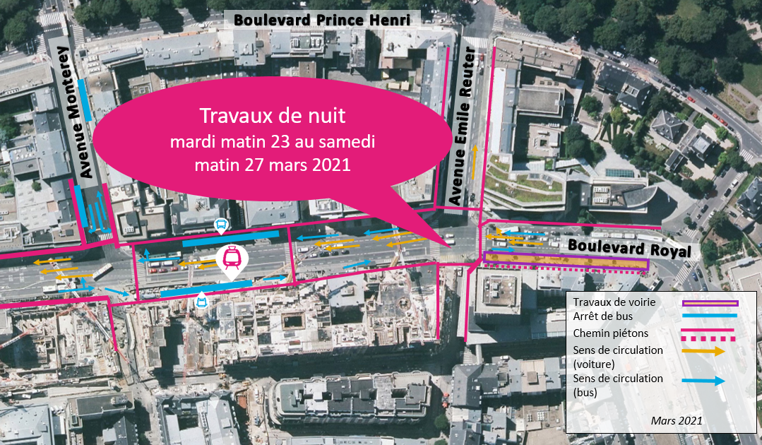 Boulevard Royal_Travaux de nuit