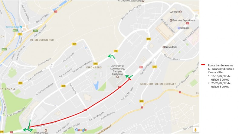 Route barrée Kennedy